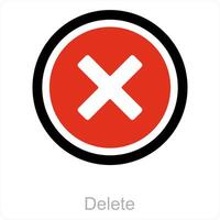 delete and cross icon concept vector