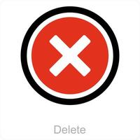 delete and cross icon concept vector