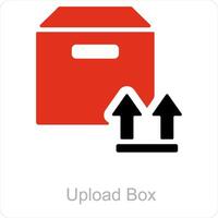 Upload box and moved icon concept vector