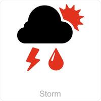 Storm and thunder icon concept vector