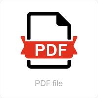 PDF file and pdf icon concept vector