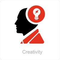 Creativity and brain icon concept vector