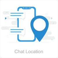 Chat Location and marker icon concept vector