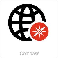 compass and direction icon concept vector