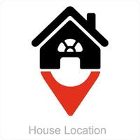 casa ubicación y navegación icono concepto vector