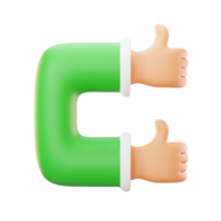 thumbs up 3d icon illustration png
