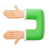 hands pointing left 3d icon illustration png