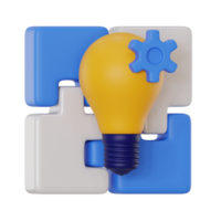 strategy 3d icon illustration. Business Management 3d rendering png