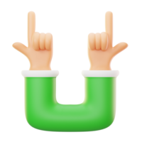 Due mani puntamento upword 3d icona illustrazione png