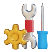 service tools 3d icon illustration. customer and support 3d rendering png