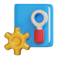 manual book 3d icon illustration. customer and support 3d rendering png