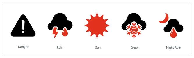 danger, rain and sun vector