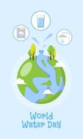 World Water Day poster with water comes out of the earth for various purposes vector