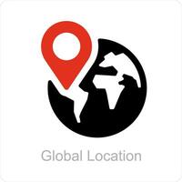 global location and map icon conceopt vector