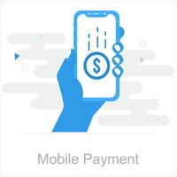 móvil pago y transacción icono concepto vector