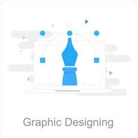 Graphic Designing and app icon concept vector