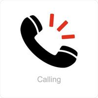 Calling and call icon concept vector