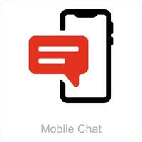 mobile chat and chat icon concept vector