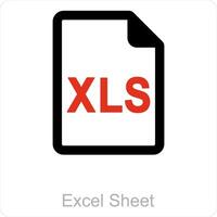 Excel Sheet and file icon concept vector