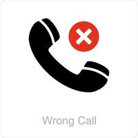 Wrong Call and call icon concept vector