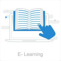 e-learning y educación icono concepto vector