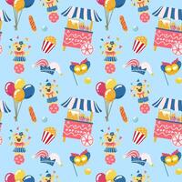 Circus seamless pattern on a yellow background vector
