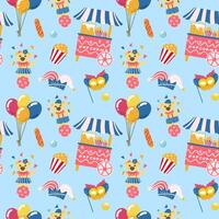 Circus seamless pattern on a yellow background vector