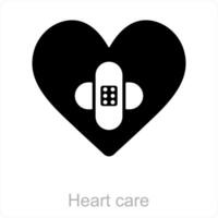 heart care and heart icon concept vector