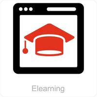 E Learning and education icon concept vector
