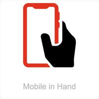 Mobile in Hand and cell icon concept vector