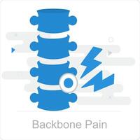 columna vertebral dolor y dolor icono concepto vector