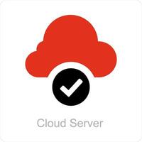 Cloud Server and connection icon concept vector