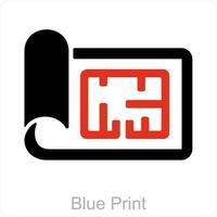 Blue print and architecture icon concept vector