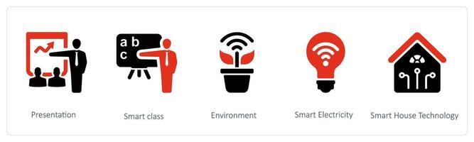 Presentation, smart class and Environment vector