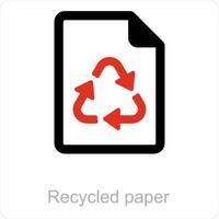 reciclado papel y documento icono concepto vector