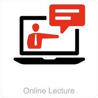 Online Lecture and education icon concept vector