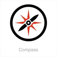 compass and arrow icon concept vector