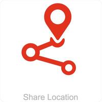 share location and pin icon concept vector