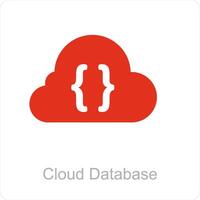 Cloud Database  and computing icon concept vector