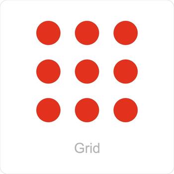 cuadrícula y cuadrado icono concepto vector