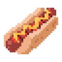 32 bit hot dog pixel vector