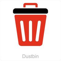 Dustbin and trash can icon concept vector