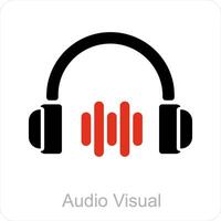 audio visual y auricular icono concepto vector