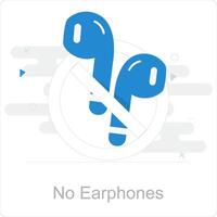 No Earphones and silence icon concept vector