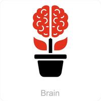 Brain and career icon concept vector