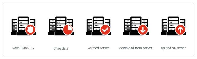 servidor seguridad, conducir datos y verificado servidor vector