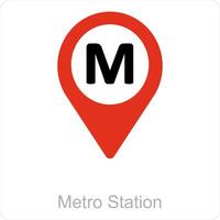 Metro Station and location icon concept vector