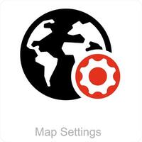 map setting and global setting icon concept vector