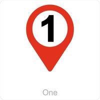 One and location icon concept vector