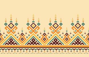 Ethnic geometric pattern. Fabric seamless pattern with geometric shapes, including triangles, squares, and diamonds. vector